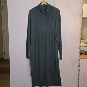 Universal Standard Merino Wool Turtleneck Long Tunic Sweater Front Slit NWT